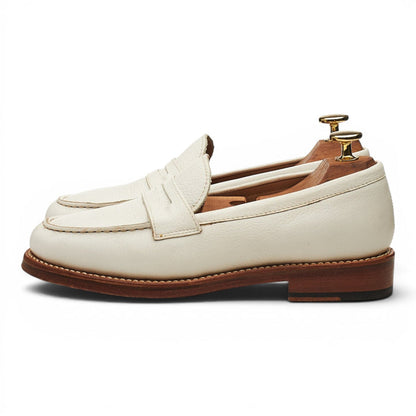 Women's 'Philippa' White Leather Loafers UK 3.5