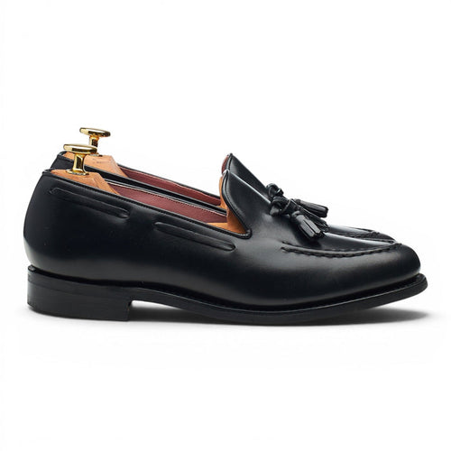Women's 'Sienna' Black Leather Tassel Loafers UK 5 D