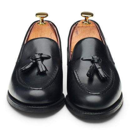 Women's 'Sienna' Black Leather Tassel Loafers UK 5 D