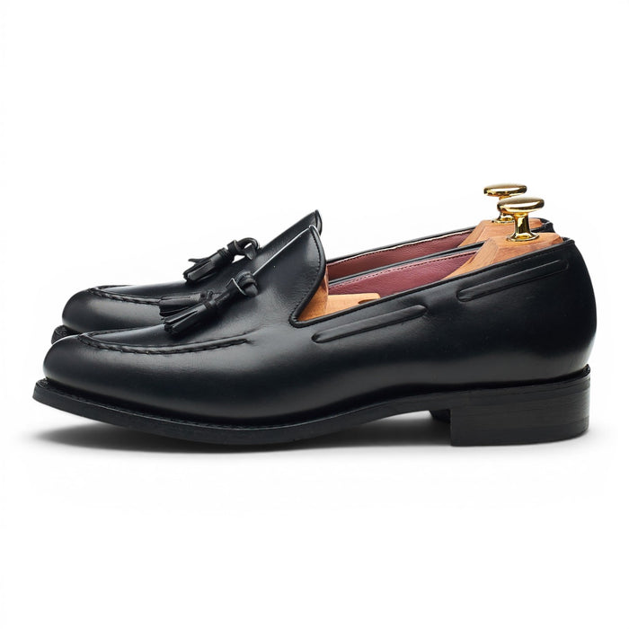 Women's 'Sienna' Black Leather Tassel Loafers UK 5 D