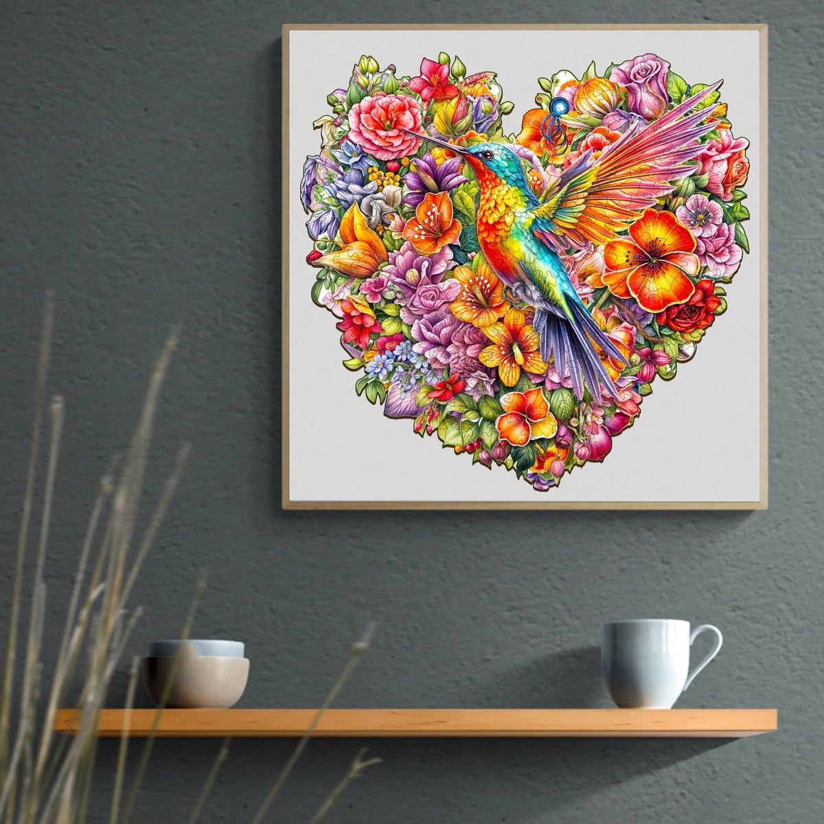 WOODBESTS 1PC Hummingbird And Flower Wooden Irregular Puzzle, Animal-Shaped 2D Jigsaw Toy For Kids And Adults. Educational Game, Great Gift For Party, Holiday, Christmas And Birthday. Unique Magical D