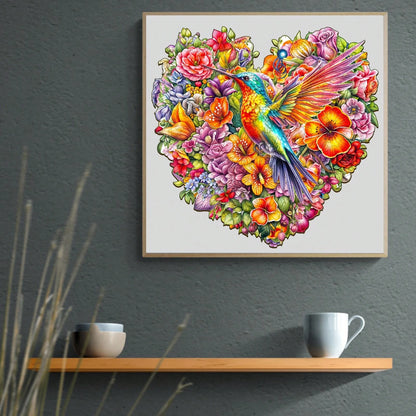 WOODBESTS 1PC Hummingbird And Flower Wooden Irregular Puzzle, Animal-Shaped 2D Jigsaw Toy For Kids And Adults. Educational Game, Great Gift For Party, Holiday, Christmas And Birthday. Unique Magical D