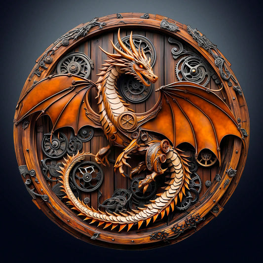 WOODBESTS 1PC Mechanical Dragon Wooden Irregular Puzzle, Animal-Shaped 2D Jigsaw Toy For Kids And Adults. Educational Game, Great Gift For Party, Holiday, Christmas And Birthday. Unique Magical Deskto