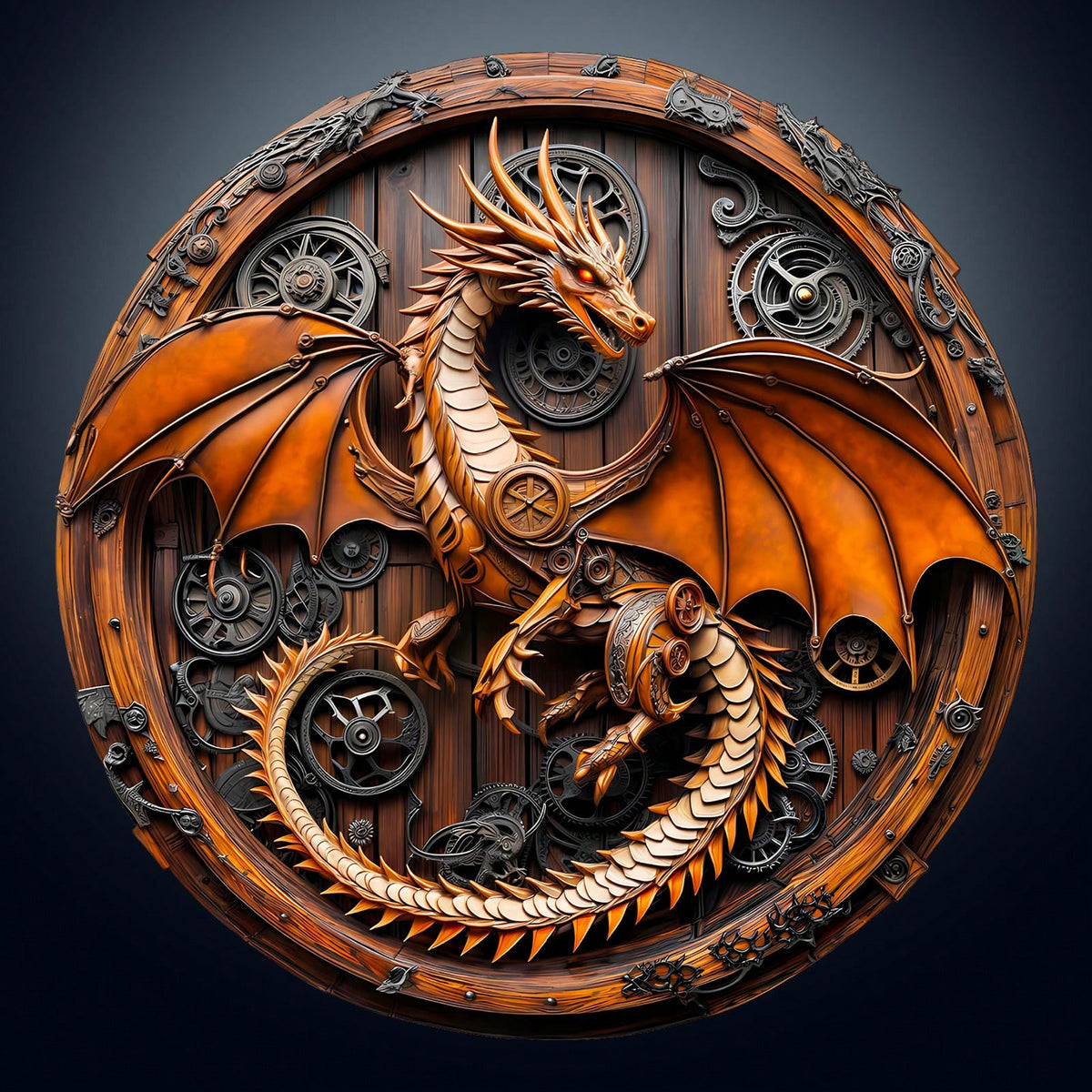 WOODBESTS 1PC Mechanical Dragon Wooden Irregular Puzzle, Animal-Shaped 2D Jigsaw Toy For Kids And Adults. Educational Game, Great Gift For Party, Holiday, Christmas And Birthday. Unique Magical Deskto