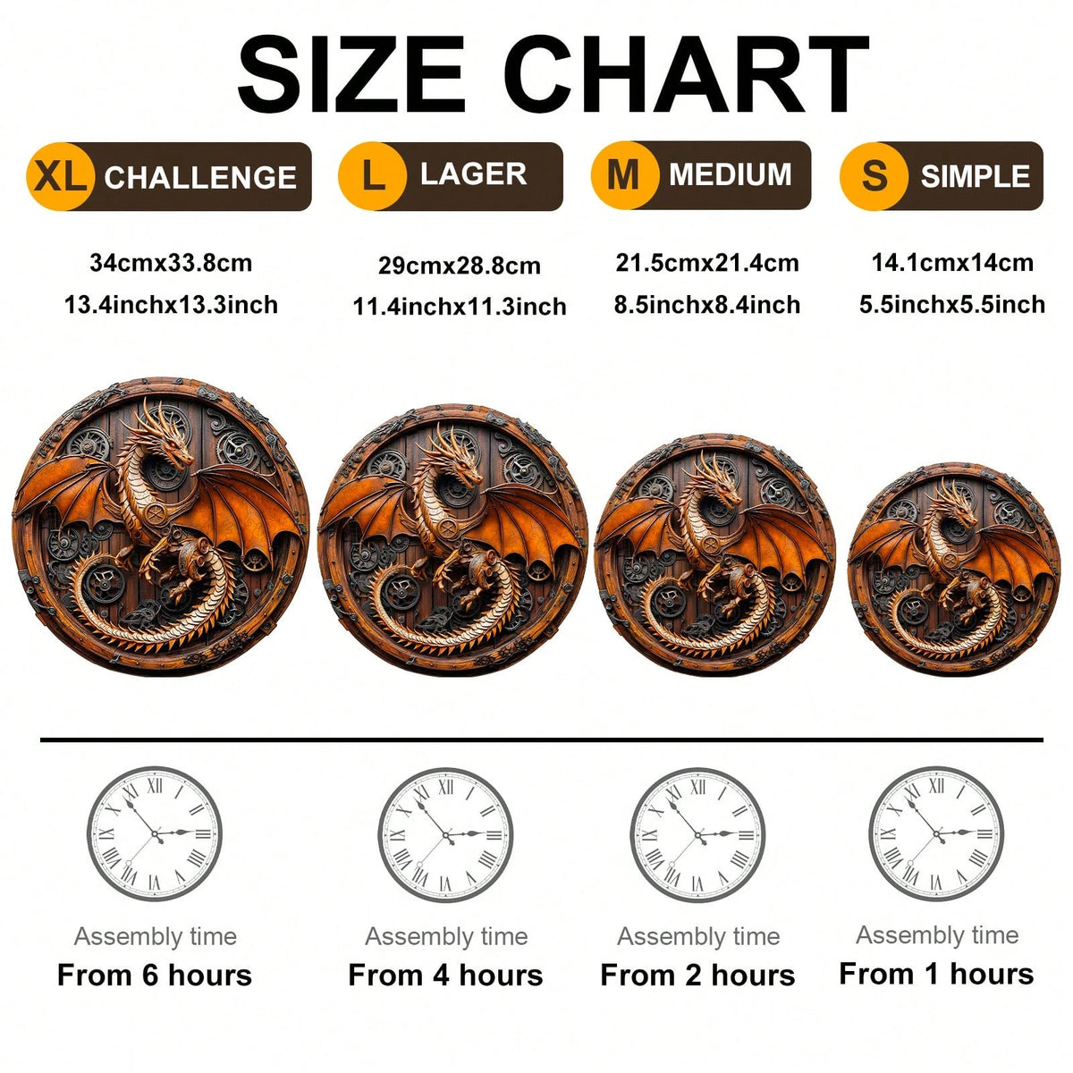 WOODBESTS 1PC Mechanical Dragon Wooden Irregular Puzzle, Animal-Shaped 2D Jigsaw Toy For Kids And Adults. Educational Game, Great Gift For Party, Holiday, Christmas And Birthday. Unique Magical Deskto