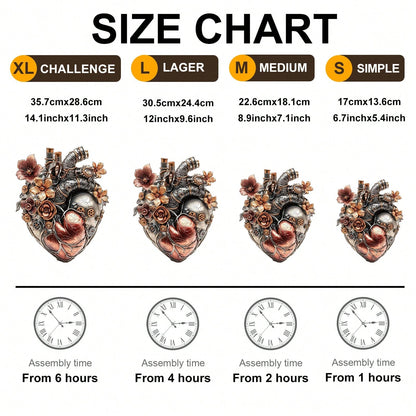 WOODBESTS 1PC Mechanical Heart Wooden Irregular Puzzle, Animal-Shaped 2D Jigsaw Toy For Kids And Adults. Educational Game, Great Gift For Party, Holiday, Christmas And Birthday. Unique Magical Desktop
