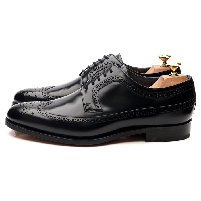 'Woodbridge' Black Leather Derby Brogues UK 8 G