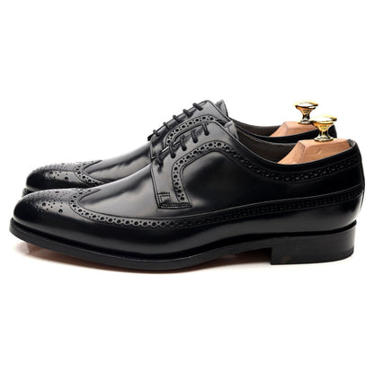 'Woodbridge' Black Leather Derby Brogues UK 8 G