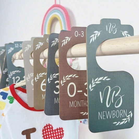 Wooden Baby Wardrobe Divider, Double-Sided Colorful Design, Suitable For Baby Room Decor, Can Separate Different Sizes Of Hangers, Ideal Gift For Christmas, Halloween, Thanksgiving