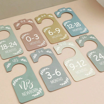 Wooden Baby Wardrobe Divider, Double-Sided Colorful Design, Suitable For Baby Room Decor, Can Separate Different Sizes Of Hangers, Ideal Gift For Christmas, Halloween, Thanksgiving
