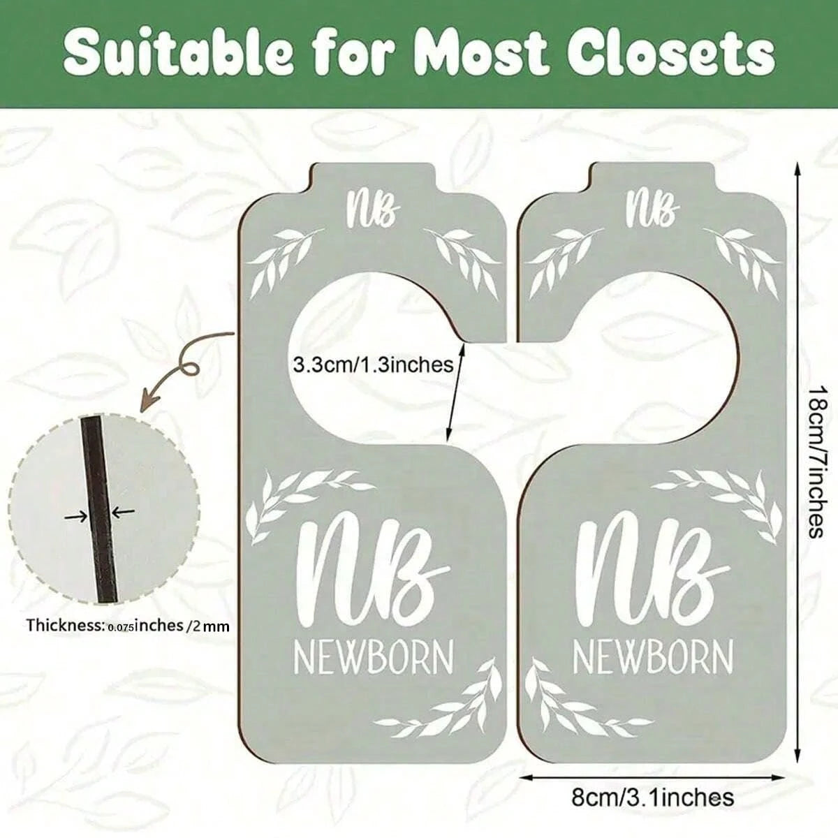 Wooden Baby Wardrobe Divider, Double-Sided Colorful Design, Suitable For Baby Room Decor, Can Separate Different Sizes Of Hangers, Ideal Gift For Christmas, Halloween, Thanksgiving