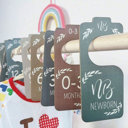 Wooden Baby Wardrobe Divider, Double-Sided Colorful Design, Suitable For Baby Room Decor, Can Separate Different Sizes Of Hangers, Ideal Gift For Christmas, Halloween, Thanksgiving