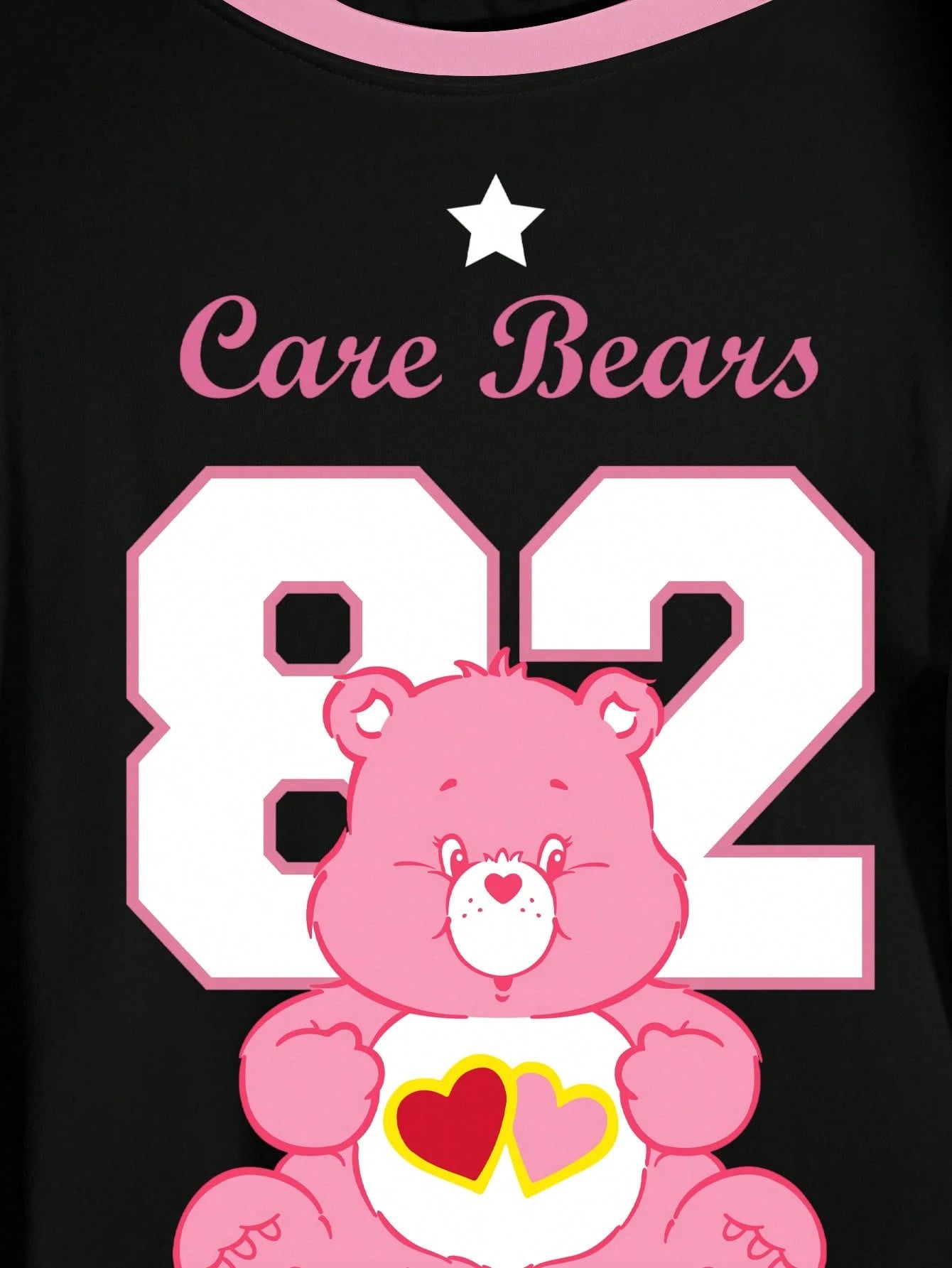 X Care Bears Plus Size Summer Casual Bear & Number Print T-Shirt