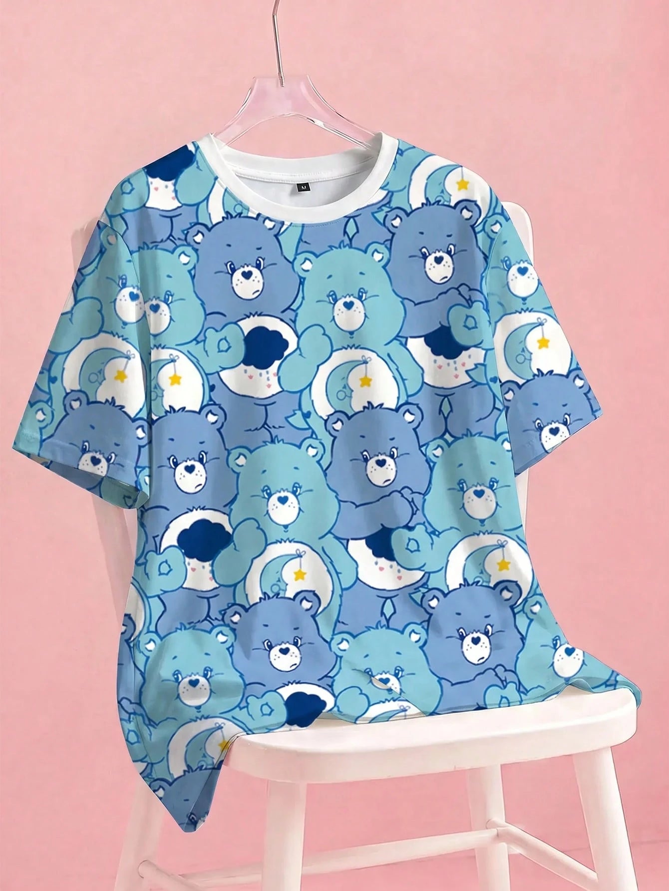 X Care Bears Plus Size Women's Cartoon Bear Print Round Neck Short Sleeve Casual T-Shirt