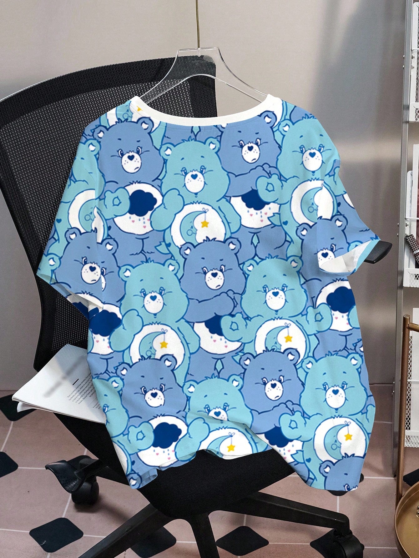 X Care Bears Plus Size Women's Cartoon Bear Print Round Neck Short Sleeve Casual T-Shirt