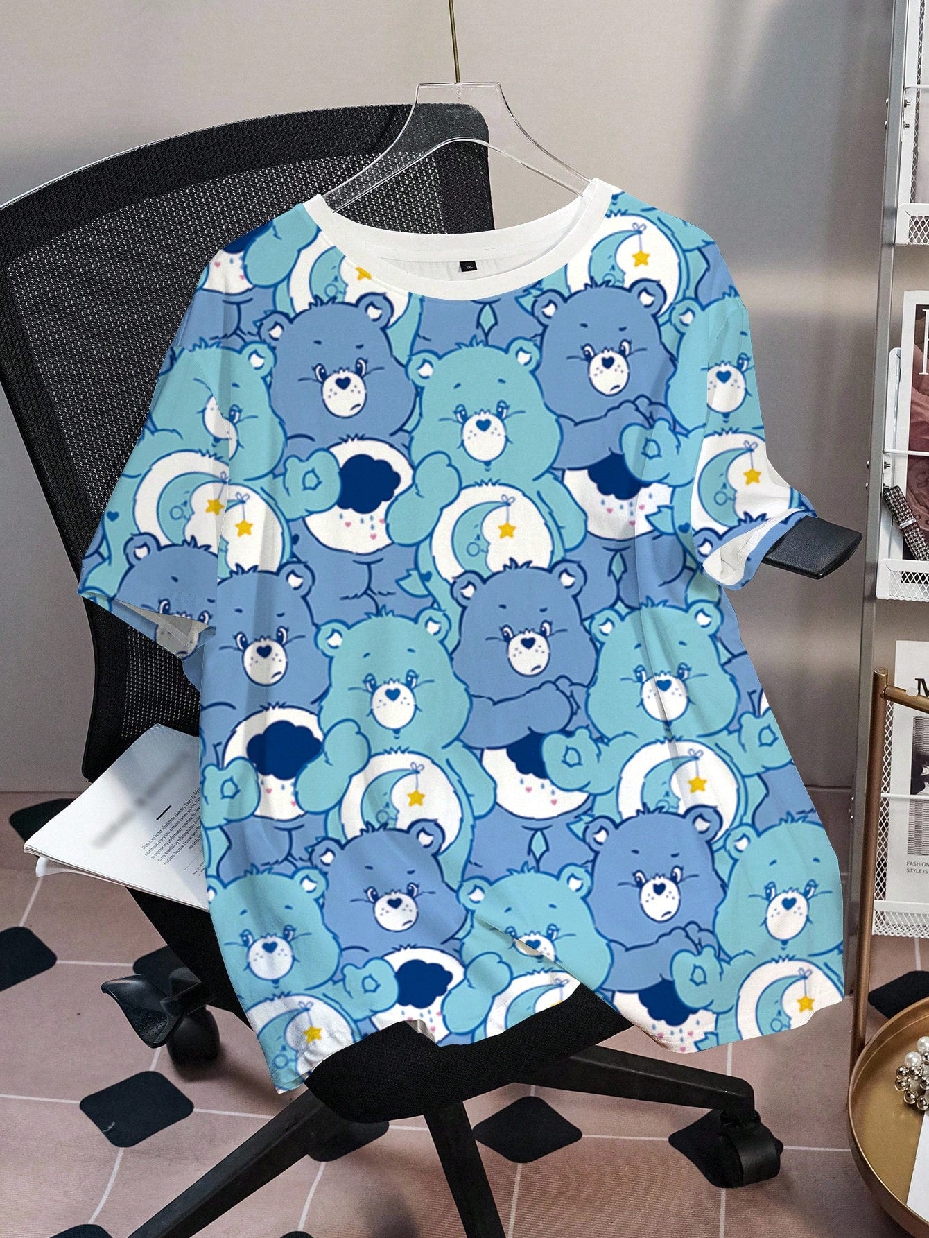 X Care Bears Plus Size Women's Cartoon Bear Print Round Neck Short Sleeve Casual T-Shirt