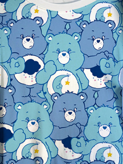 X Care Bears Plus Size Women's Cartoon Bear Print Round Neck Short Sleeve Casual T-Shirt