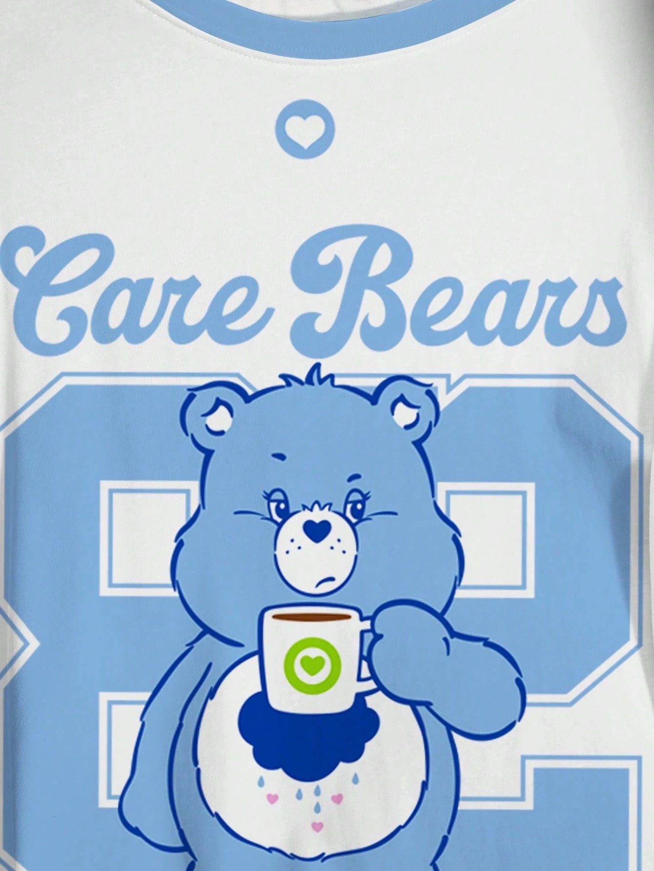 X Care Bears Plus Size Women's Crew Neck Letter Cartoon Print Casual Versatile Daily Short Sleeve T-Shirt