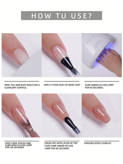 XEIJAYI 1pc 7.3ml, White Gel Nail Polish, Soak-Off UV/LED Compatible Nail Art Gel Polish, For Salon And Home DIY Manicure