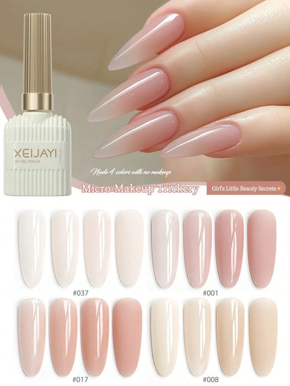 XEIJAYI 2025 Nude Chic 4-Color Gel Nail Polish Set, New Viral Colors For Nail Salons