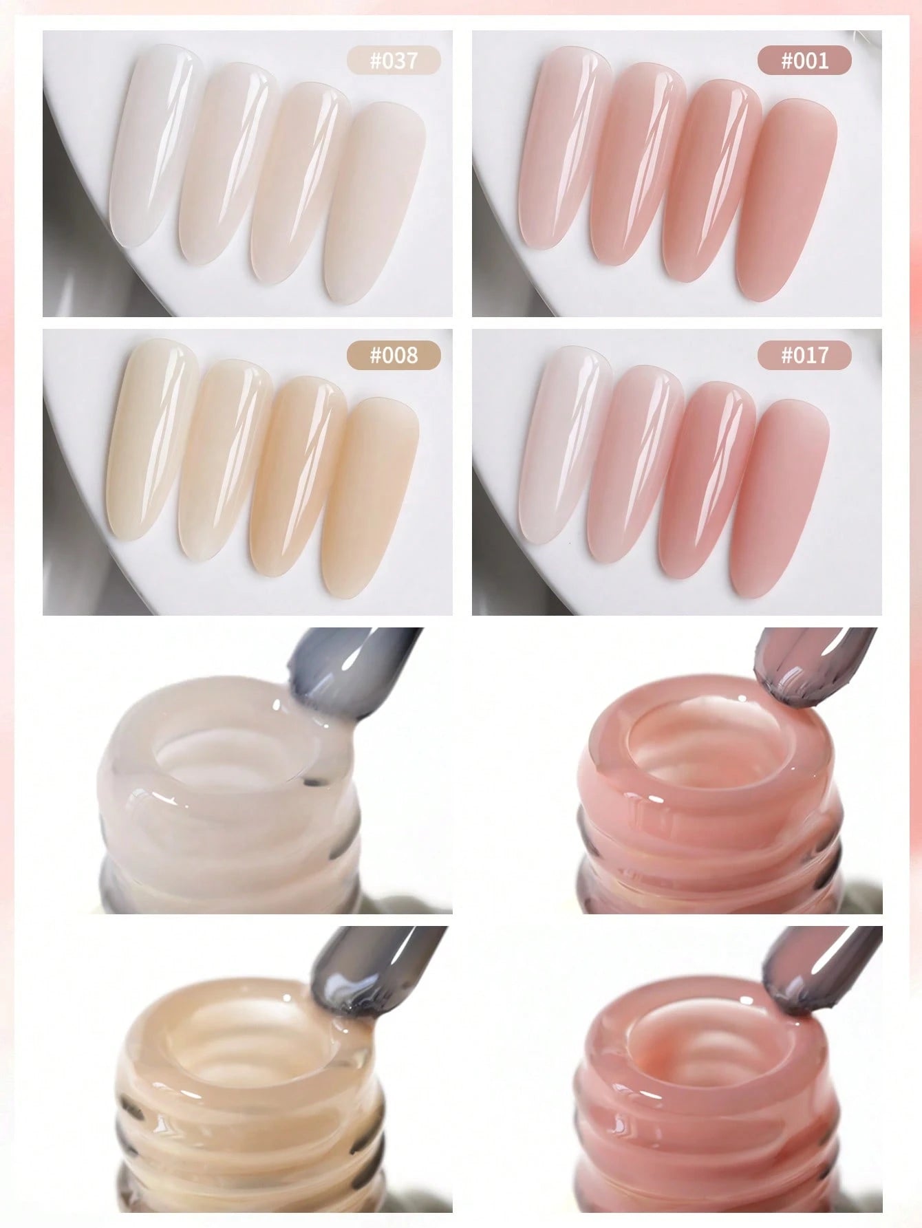 XEIJAYI 2025 Nude Chic 4-Color Gel Nail Polish Set, New Viral Colors For Nail Salons
