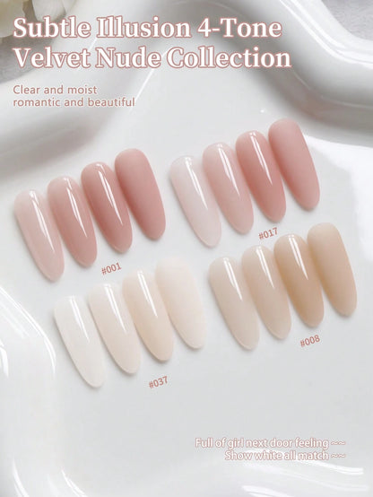 XEIJAYI 2025 Nude Chic 4-Color Gel Nail Polish Set, New Viral Colors For Nail Salons