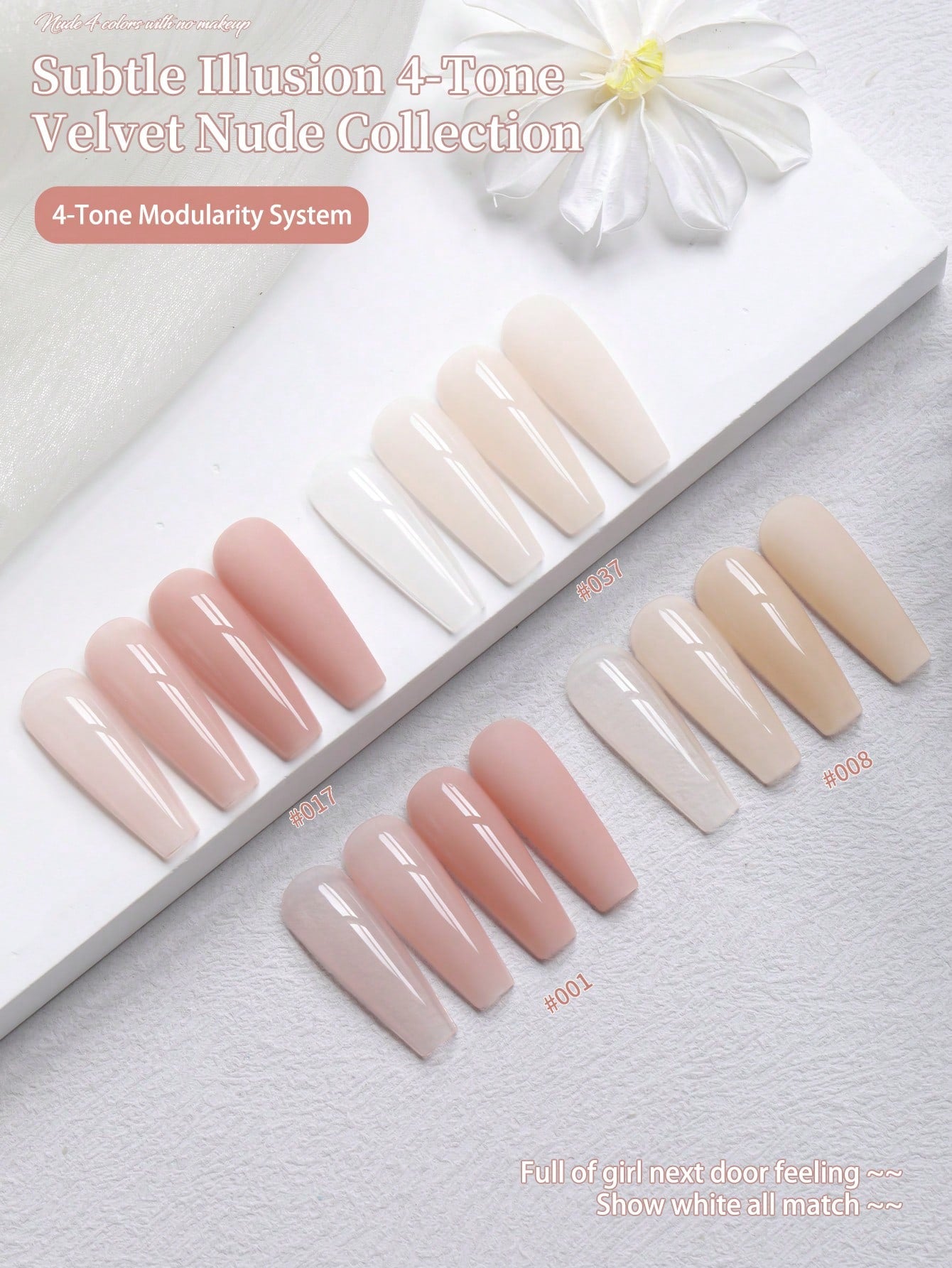 XEIJAYI 2025 Nude Chic 4-Color Gel Nail Polish Set, New Viral Colors For Nail Salons