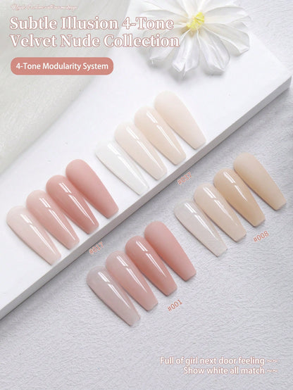 XEIJAYI 2025 Nude Chic 4-Color Gel Nail Polish Set, New Viral Colors For Nail Salons