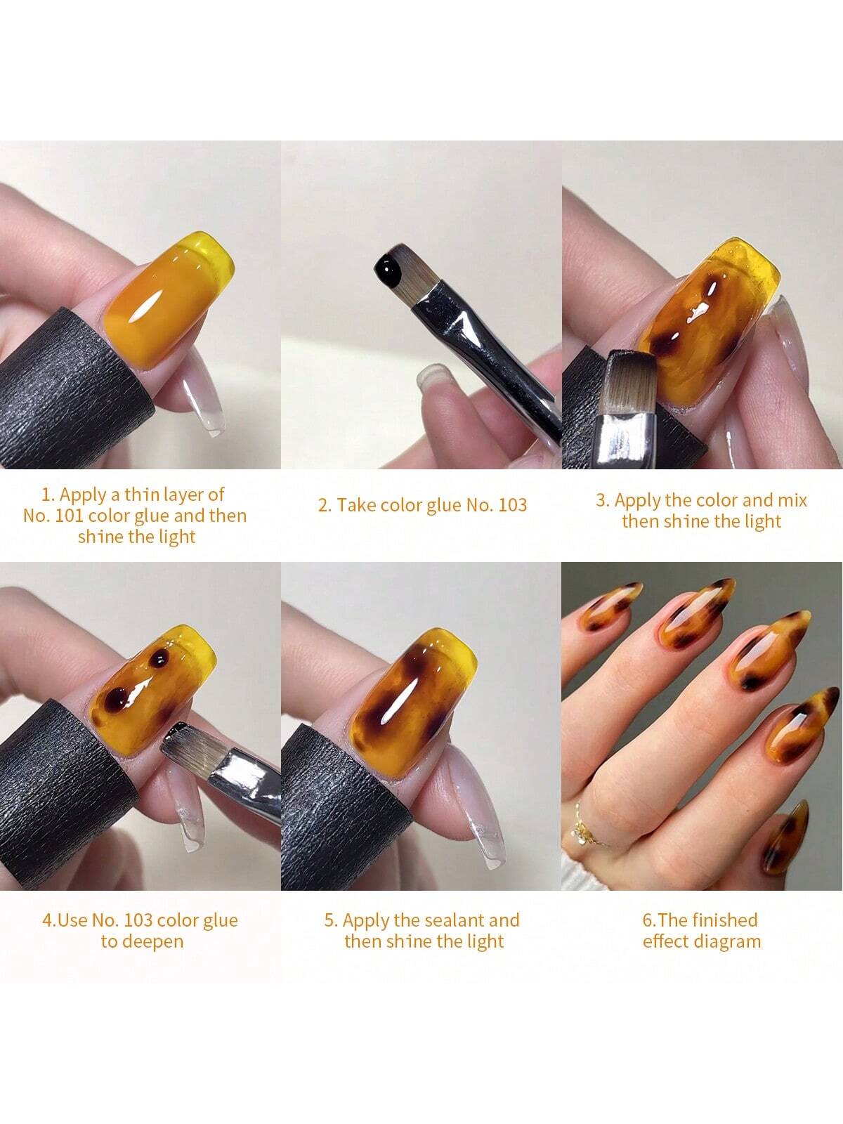 XEIJAYI 2PCS 15ml Two-Color Combination Set, Brown Yellow Dual-Color Nail Gel Kit, Enhances Skin Tone, Suitable For Nail Salons And DIY Nail Art.