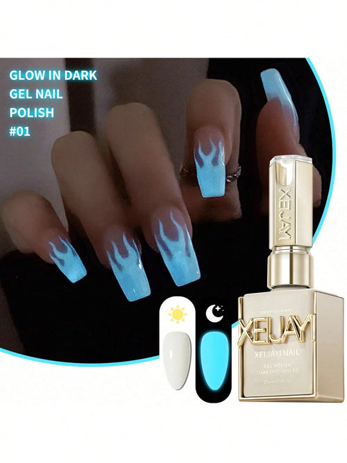XEIJAYI XEIJAIYI 1Pc 15ML Glow In The Dark Gel Nail Polish- Luminous Top Coat For Home Salon Manicure And DIY- Long-Lasting And Durable