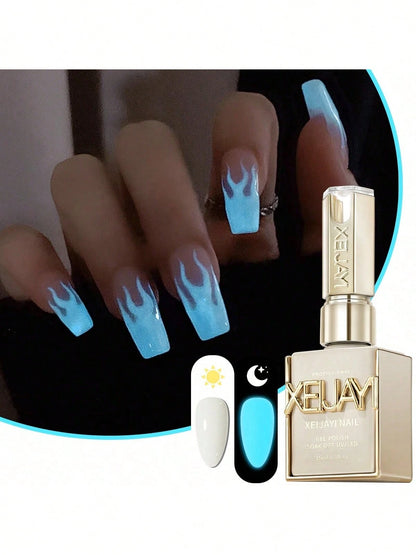 XEIJAYI XEIJAIYI 1Pc 15ML Glow In The Dark Gel Nail Polish- Luminous Top Coat For Home Salon Manicure And DIY- Long-Lasting And Durable