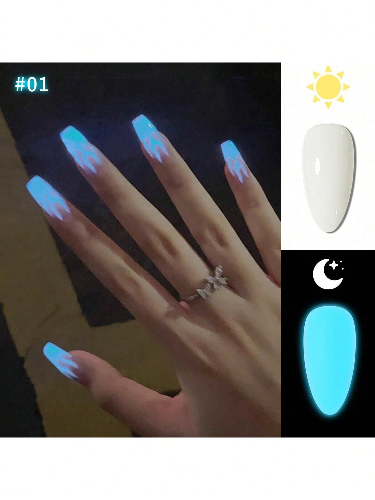 XEIJAYI XEIJAIYI 1Pc 15ML Glow In The Dark Gel Nail Polish- Luminous Top Coat For Home Salon Manicure And DIY- Long-Lasting And Durable
