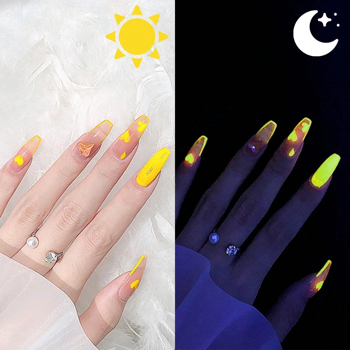 XEIJAYI XEIJAIYI 1Pc 15ML Glow In The Dark Gel Nail Polish- Luminous Top Coat For Home Salon Manicure And DIY- Long-Lasting And Durable