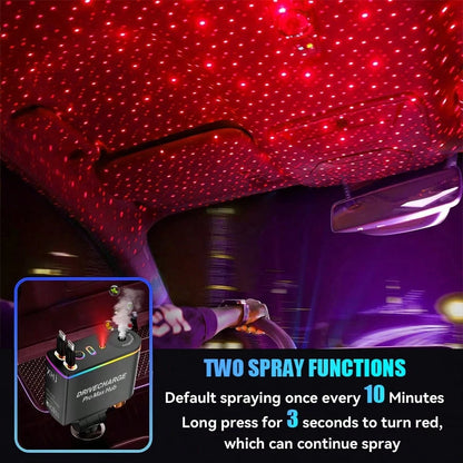 XHJ 6-In-1 Fragrance Starry Sky Car Charger, Fast Charging, Star Projector, 6 Bottles Of Perfume, Car Humidifier And Deodorizer, Durable Design, 70cm Retractable Cable, Premium Car Air Freshener, Smar