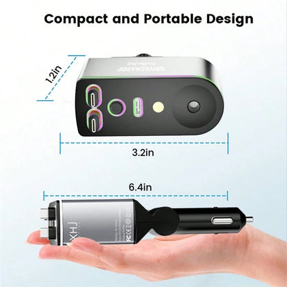 XHJ 6-In-1 Fragrance Starry Sky Car Charger, Fast Charging, Star Projector, 6 Bottles Of Perfume, Car Humidifier And Deodorizer, Durable Design, 70cm Retractable Cable, Premium Car Air Freshener, Smar