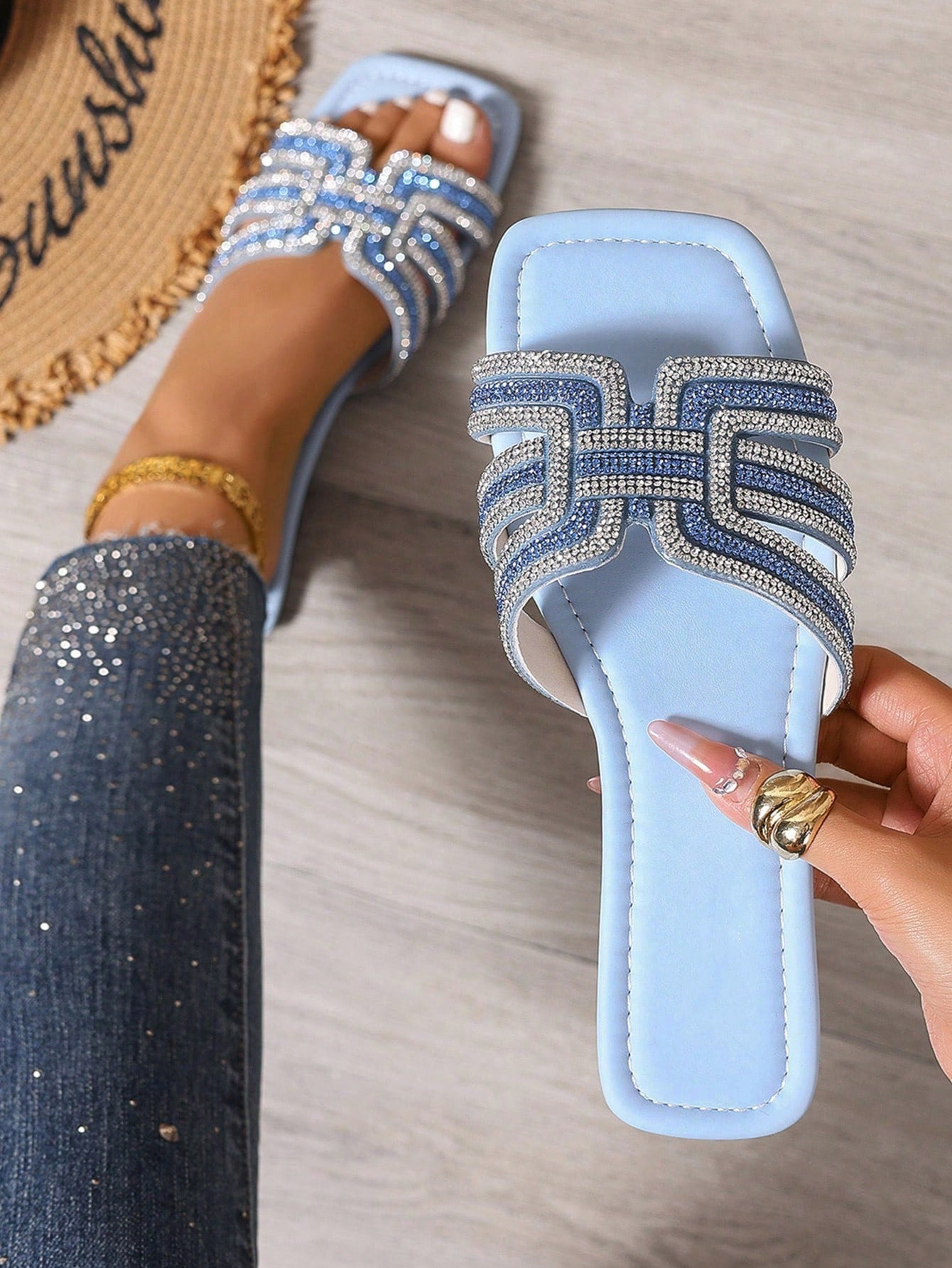 Ximi Ruo Spring/Summer Fashion, Casual Slip-On Roman Style Slippers, Comfortable Flat Slip-On Black Beige Brown Sandals, Holiday Essential