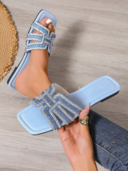 Ximi Ruo Spring/Summer Fashion, Casual Slip-On Roman Style Slippers, Comfortable Flat Slip-On Black Beige Brown Sandals, Holiday Essential