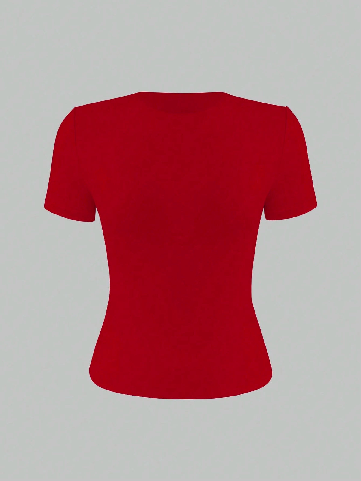 XLLAIS 2026 Small Round Neck Short Sleeve Tops Solid Basic Skinny Sport Fit Women Casual Red T-Shirt Four Season Near Year Red Top Summer