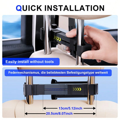 xnyocn Universal Car Headrest Mount For Tablets And Smartphones-Multifunctional, Foldable, Adjustable-Angle, One-Handed, Portable Mount For Rear Seat Headrests