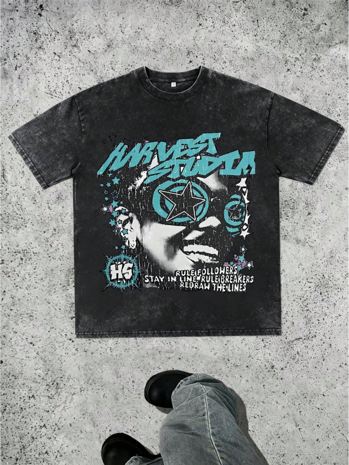 Yahweh Printed Washed Cotton T-Shirt, Made Of 100% Pure Cotton, Combed With Fine Needles, Relaxed And Comfortable, Suitable For Both Men And Women