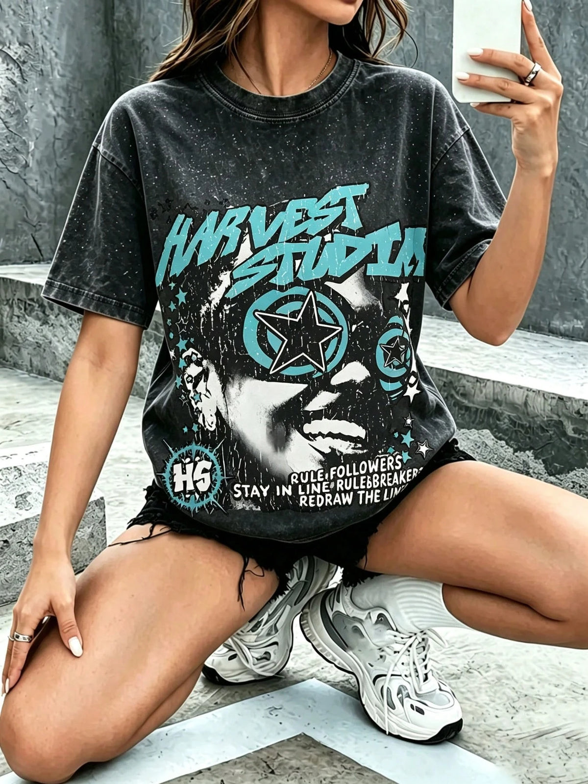 Yahweh Printed Washed Cotton T-Shirt, Made Of 100% Pure Cotton, Combed With Fine Needles, Relaxed And Comfortable, Suitable For Both Men And Women