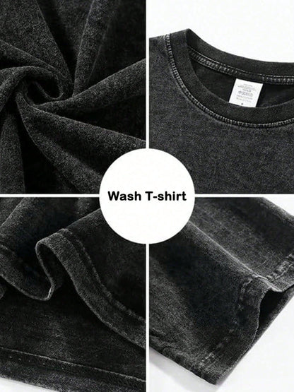 Yahweh Printed Washed Cotton T-Shirt, Made Of 100% Pure Cotton, Combed With Fine Needles, Relaxed And Comfortable, Suitable For Both Men And Women