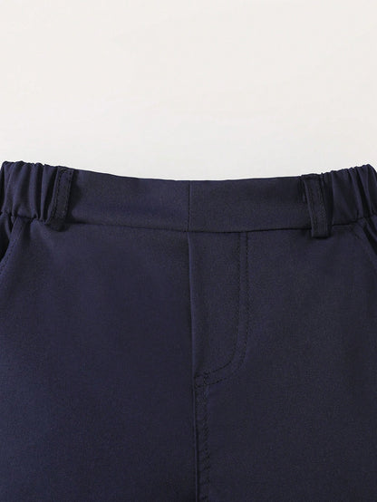 Young Boy Casual Solid Color Comfortable Pants, Suitable For Everyday Wear, School, Parties, Vacations And Gifts