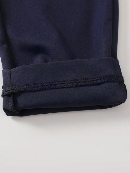 Young Boy Casual Solid Color Comfortable Pants, Suitable For Everyday Wear, School, Parties, Vacations And Gifts