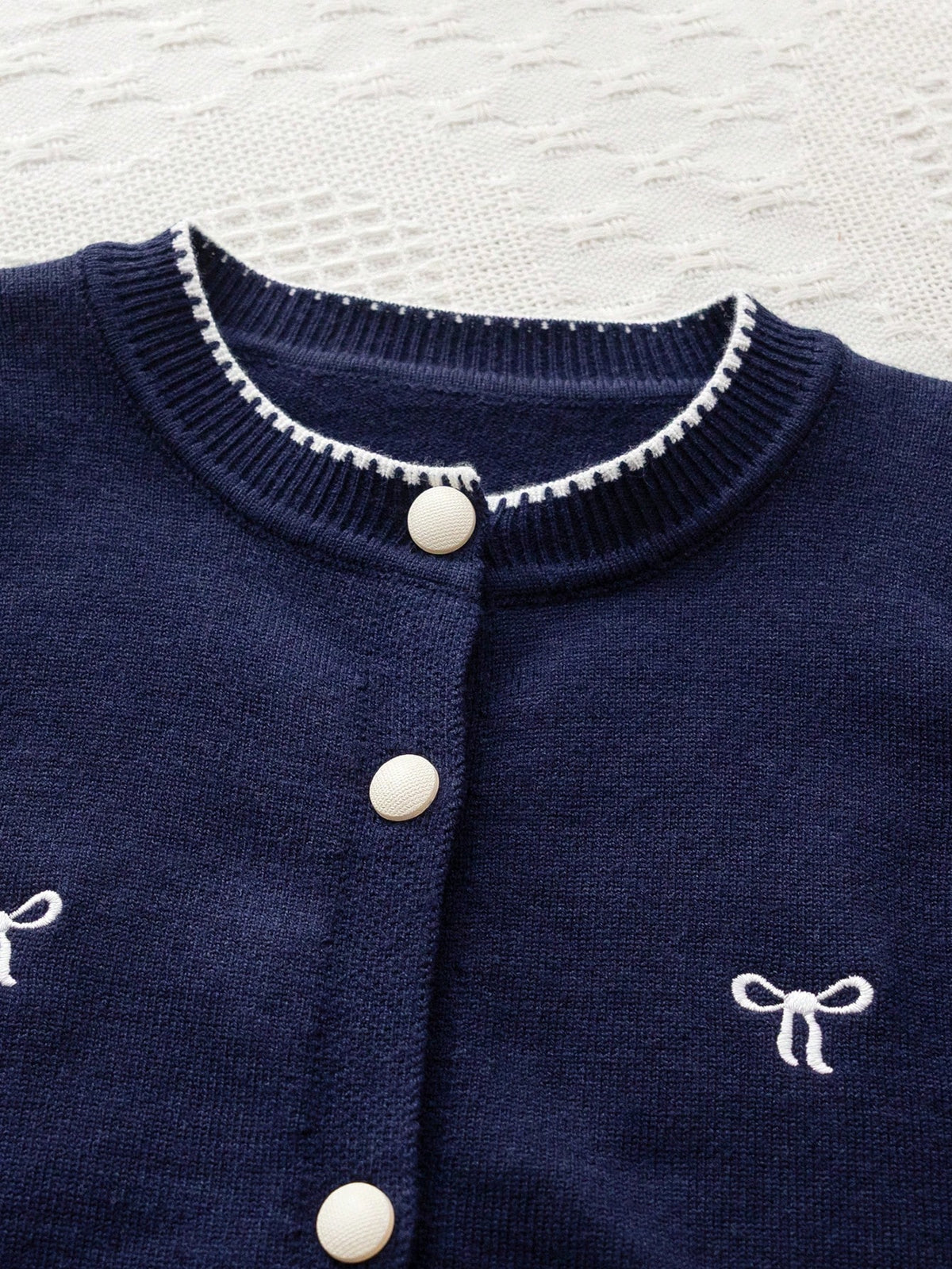 Young Girls' Cute Peter Pan Collar Knit Cardigan Sweater Long Sleeve Jacket
