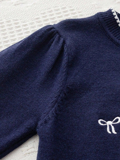 Young Girls' Cute Peter Pan Collar Knit Cardigan Sweater Long Sleeve Jacket