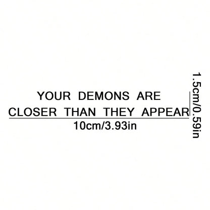 Your Demons Are Closer Than They Look, Mirror Decals, Car Mirror Stickers, Car Decoration Stickers
