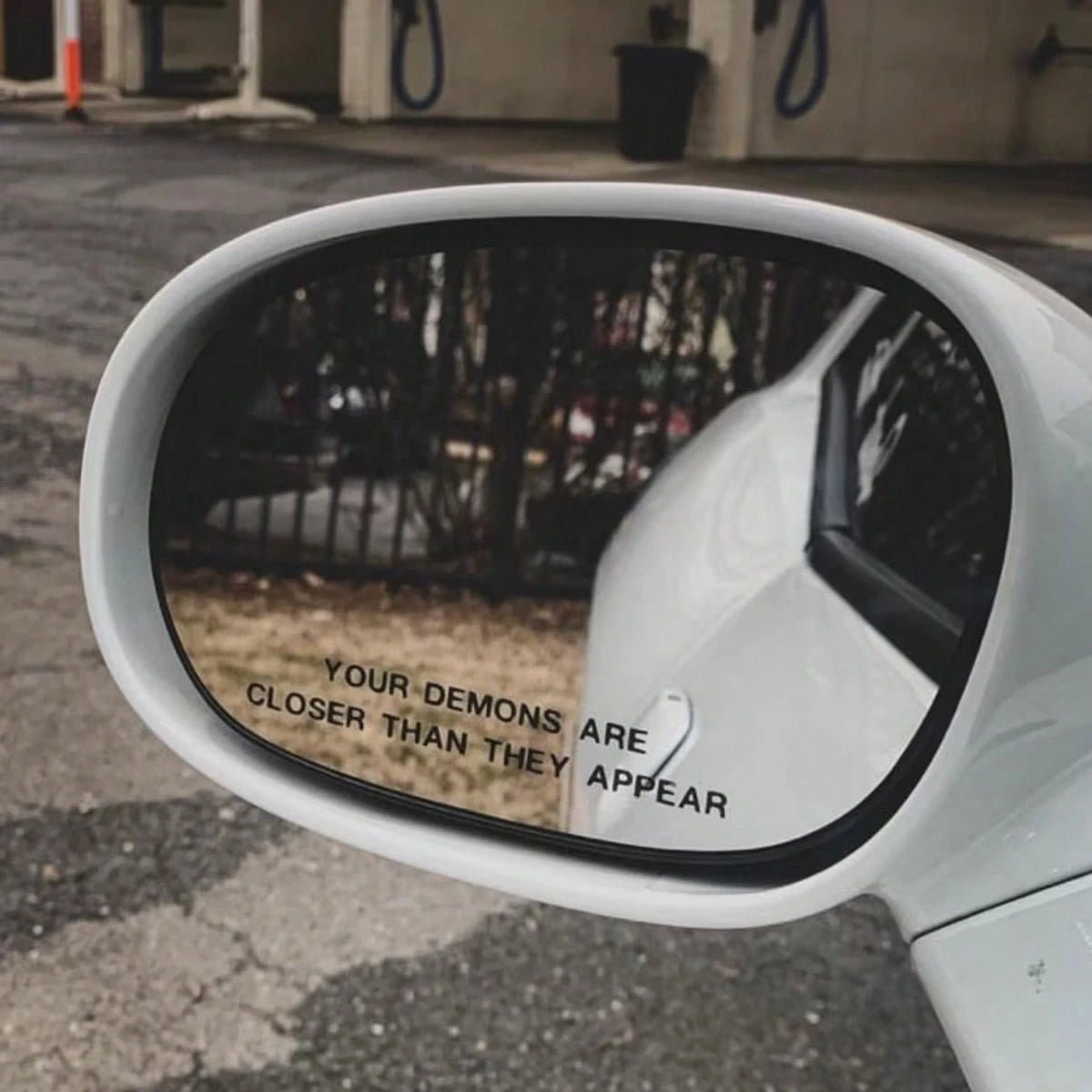 Your Demons Are Closer Than They Look, Mirror Decals, Car Mirror Stickers, Car Decoration Stickers