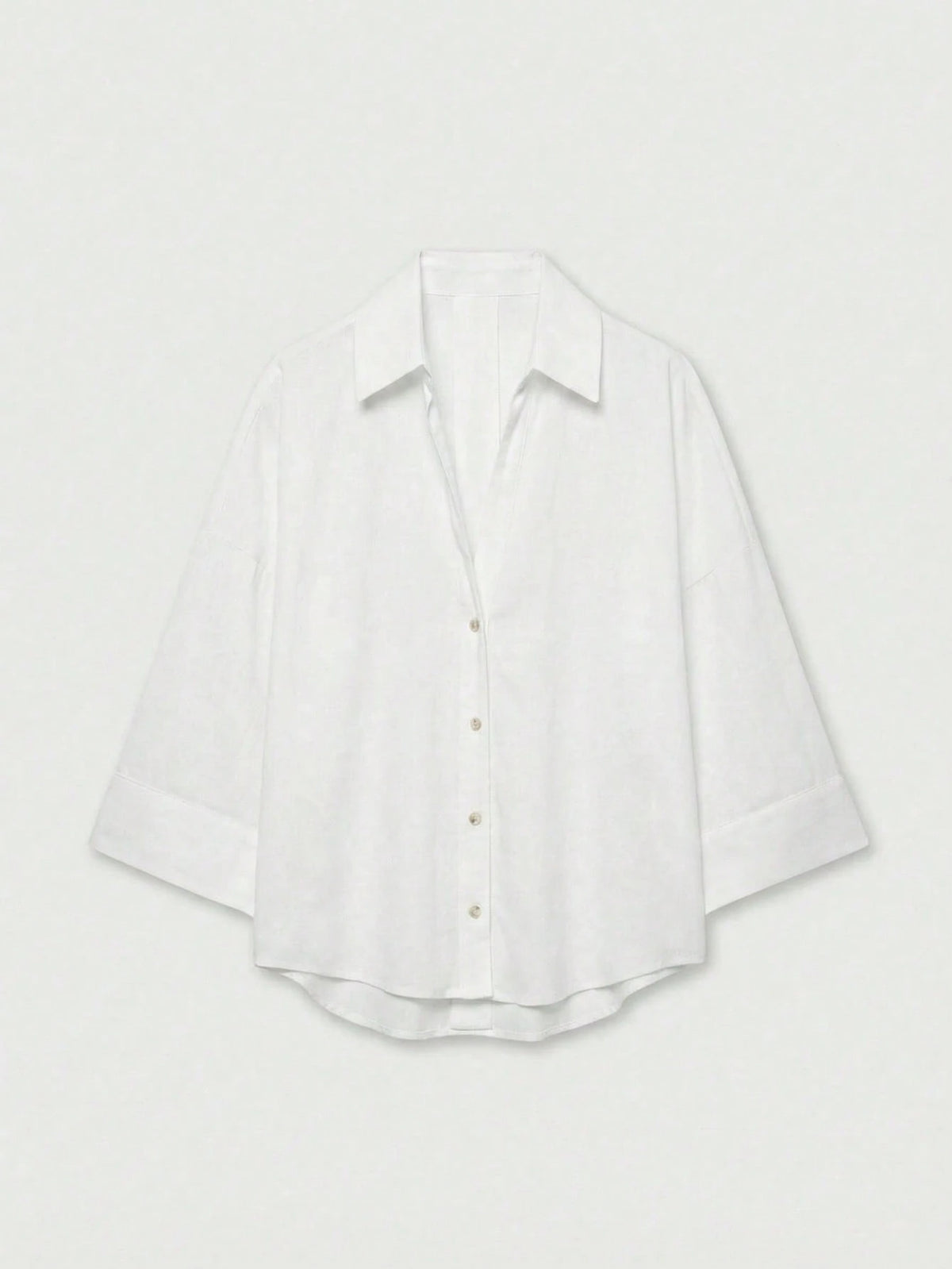 YROOE Women's Casual Versatile Blouse, Minimalist/Business Casual/Daily Commute/Simple Elegant, Fashion Casual Turndown Collar Wide Sleeve Shirt, Spring/Summer/Autumn/Winter White, Quiet Luxury