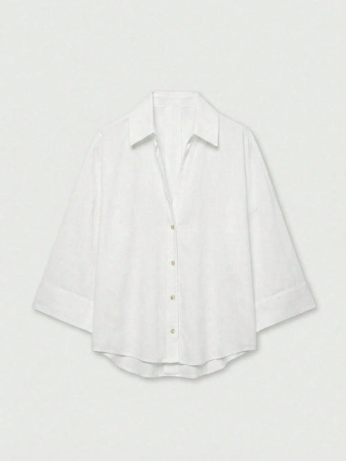 YROOE Women's Casual Versatile Blouse, Minimalist/Business Casual/Daily Commute/Simple Elegant, Fashion Casual Turndown Collar Wide Sleeve Shirt, Spring/Summer/Autumn/Winter White, Quiet Luxury
